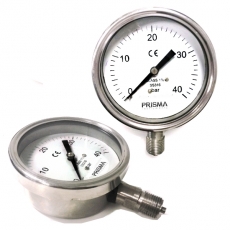 Stainless Steel Bourdon Pressure Gauge - 100 150 250 mm - Prisma